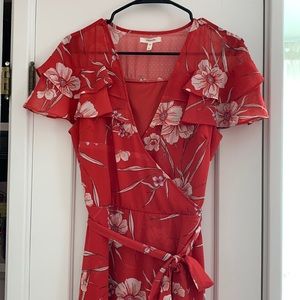 Maurices red flower wrap dress